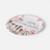 スパパーティーグラマーガールメイクアップ誕生日 ペーパープレート (アングル)