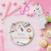 スパパーティーグラマーメイクアップ誕生日 ペーパープレート (パーティー)