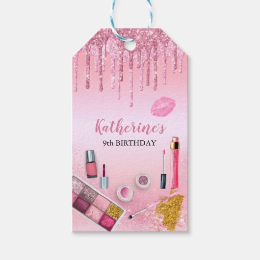 スパパーティーグラムガールバースデーパーティーサロンギフトラベル ギフトタグ (正面)