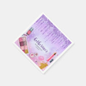 スパパーティーグラムガールバースデーパーティーサロンパープル スタンダードカクテルナプキン (角)