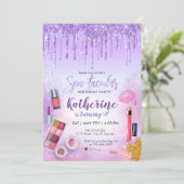 スパパーティーグラムガールバースデーパーティーサロンパープル 招待状 (スタンド正面)