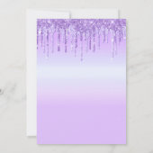 スパパーティーグラムガールバースデーパーティーサロンパープル 招待状 (裏面)