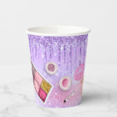 スパパーティーグラムガールバースデーパーティーサロンパープル 紙コップ (左)