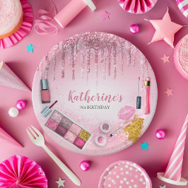 スパパーティーグラムガールバースデーパーティーサロンプレート ペーパープレート