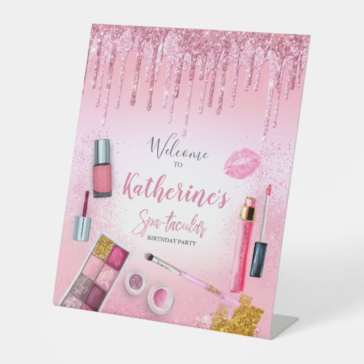 スパパーティーグラムガールバースデーパーティーサロンボード 台座サイン (正面)