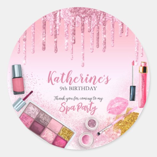スパパーティーグラムガールバースデーパーティーサロン ラウンドシール (正面)