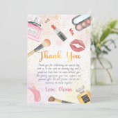 スパパーティーグラムガールメイクアップ誕生日サンキューカード サンキューカード (スタンド正面)