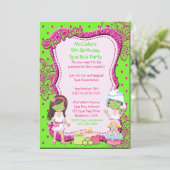 スパパーティーバス誕生日パーティーまたはシャワー招待状 招待状 (スタンド正面)