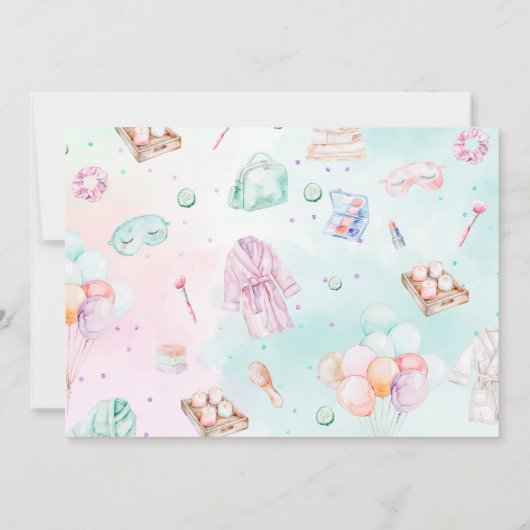 スパパーティーパステルグラムフォトバースデーパーティー 招待状 (裏面)