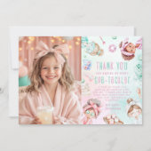 スパパーティーパステル誕生日フォトサンキューカード 招待状 (正面)