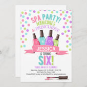 スパパーティーピンクパープル誕生日の招待状6 招待状 (正面/裏面)