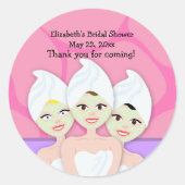 スパパーティーブライダルシャワー/誕生日優先ステッカー ラウンドシール (正面)