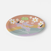 スパパーティーレトロレインボー誕生日 ペーパープレート (アングル)