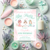 スパパーティー子供の誕生日パーティーピンク 招待状