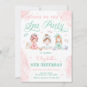 スパパーティー子供の誕生日パーティーピンク 招待状 (正面)