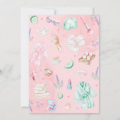 スパパーティー子供の誕生日パーティーピンク 招待状 (裏面)