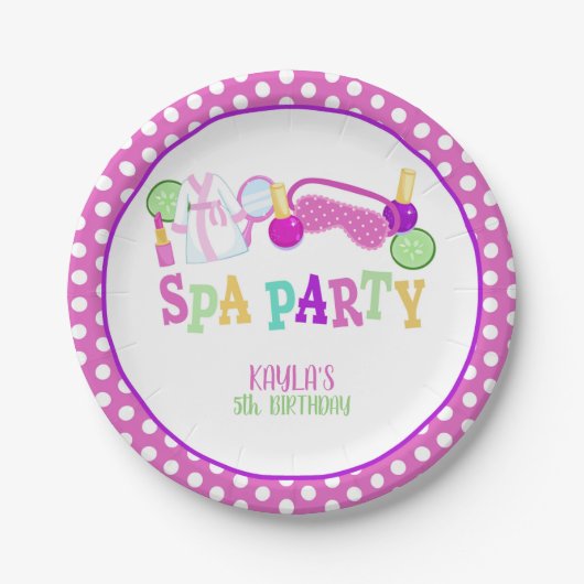 スパパーティー紙プレート- WH -カスタム ペーパープレート (正面)