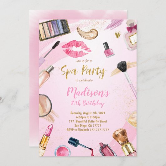 スパパーティー誕生日招待状 招待状 (正面/裏面)