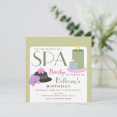 スパパーティー誕生日 – ろうそく蘭と石 招待状 (スタンド正面)