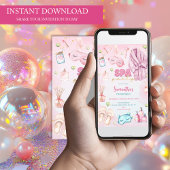 スパパーティー誕生日、スリーポバー、スランバーパーティー 招待状