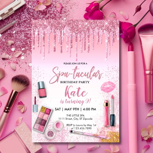 スパパーティー グラムガール 誕生日パーティー 招待状