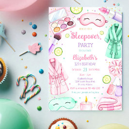 スパパーティー スリープオーバー 誕生日会 パンパー 招待状