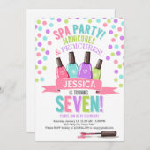 スパパーティー ピンク パープル 誕生日招待状 招待状 (正面/裏面)