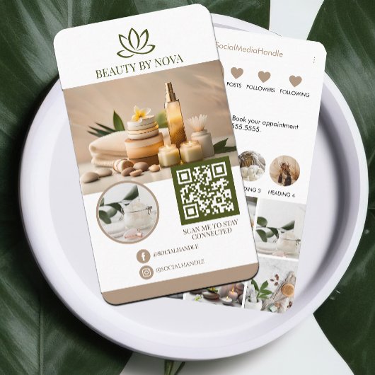 スパブティックヘアサロンボホインスタグラムQRコード 名刺