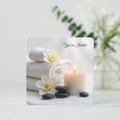 スパブライダルシャワーとマグノリアの花 招待状 (スタンド正面)