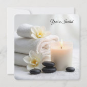 スパブライダルシャワーとマグノリアの花 招待状 (正面)