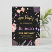 スパブラックグリッタースパ誕生日招待状 招待状 (スタンド正面)