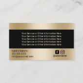 スパプルメリアフラワーズストーンズ金ゴールドバー美しいサロン 名刺 (裏面)