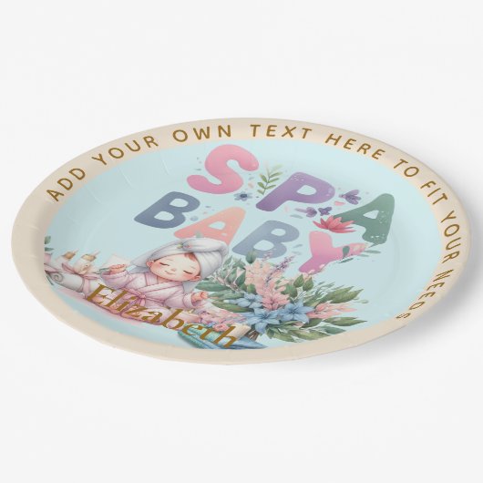 スパベビーシャワーパーティーディナーウェア ペーパープレート (アングル)