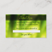 スパマッサージサロン名刺グリーンロック 予約カード (裏面)