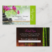 スパマッサージサロン名刺グリーン 予約カード (正面/裏面)