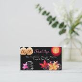 スパマッサージサロン名刺ブラック 名刺 (スタンド正面)