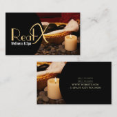 スパマッサージセラピストクリニックウェルネスビジネス 名刺 (正面/裏面)