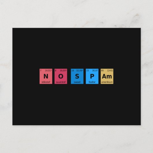 スパムの定期的なテーブルなし ポストカード (正面)