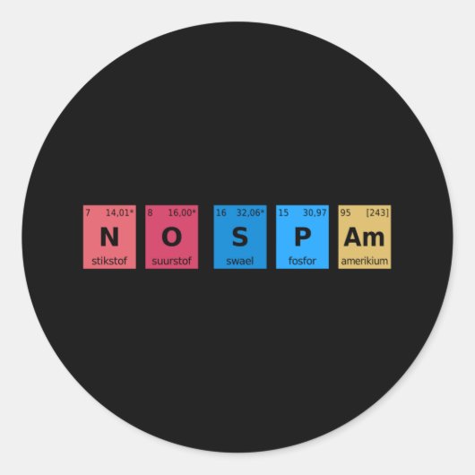 スパムの定期的なテーブルなし ラウンドシール (正面)
