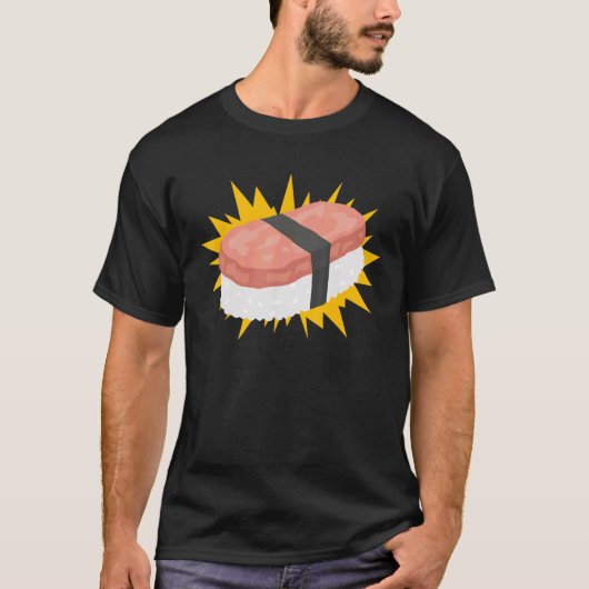 スパムむすび食品説明図 日本 ハワイ Tシャツ (正面)