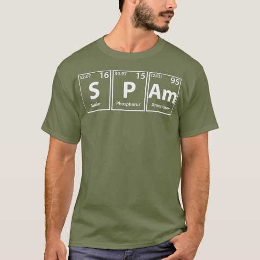 スパムSPAm周期表要素 Tシャツ (正面)