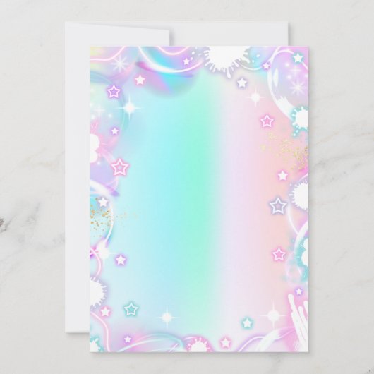 スパメイクグラマーパーティーパステルバースデーパーティー 招待状 (裏面)