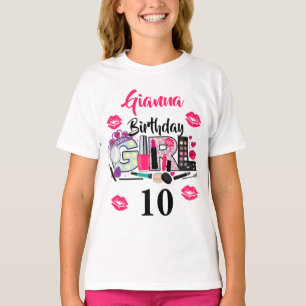 スパメイク誕生日ガール 年カスタム齢 Tシャツ