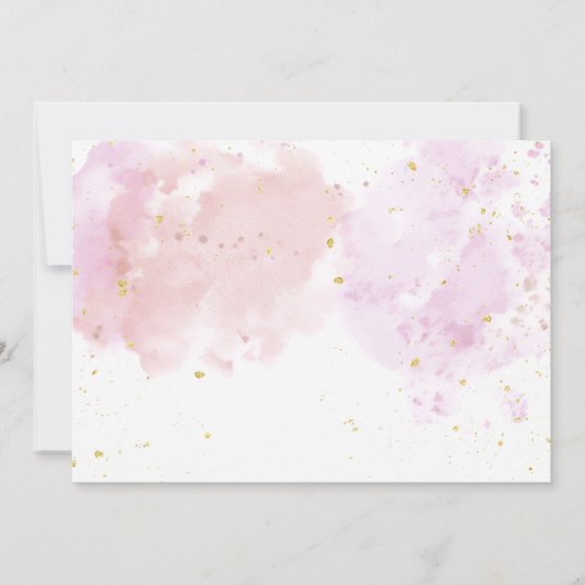 スパメイク誕生日ピンクグリッツ&グラムパーティー写真 招待状 (裏面)