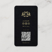 スパモダンセラピストセラピー金ゴールドロータス 名刺 (裏面)