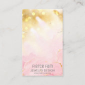 スパモダンークリーピンク及び金ゴールドジュエリー表示カード 名刺 (正面)