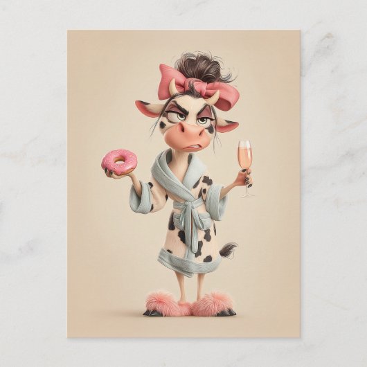 スパモードの牛のサッシー ポストカード (正面)