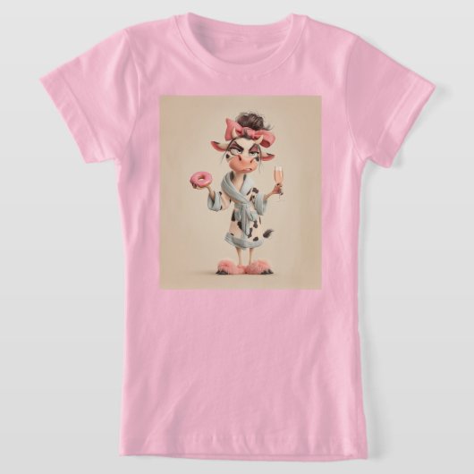 スパモードの牛のサッシー Tシャツ (レイダウン)