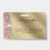 スパルクルジュエリーゼブラ金ゴールドピンク バッジ (裏面)