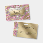 スパルクルジュエリーゼブラ金ゴールドピンク バッジ (表裏)